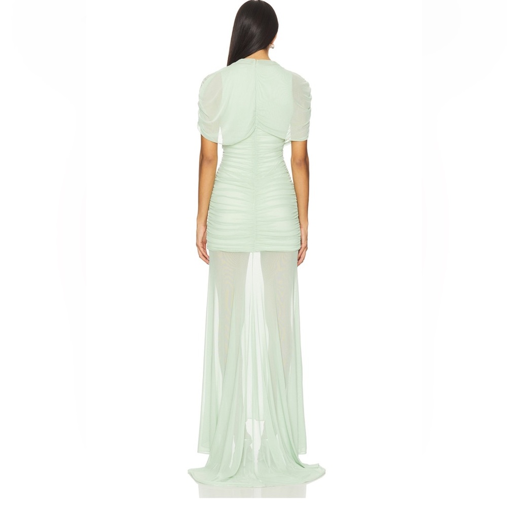 Amanda Uprichard Evianna Gown in Pistachio. - Picture 3 of 7